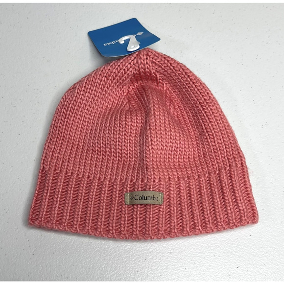 Columbia Cascade Peak II Beanie Hat Unisex One Size Pink Fleece Lined - Picture 2 of 8